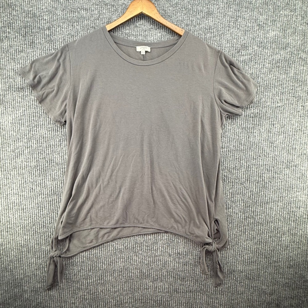 Umgee T-Shirt Womens Large Gray Excellent Side Tie‎ High Low Hem C1330